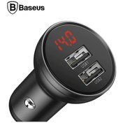 Resim Tongxida 24w 4.8a Çift Usb Hızlı Araç Şarj Cihazı, Digital Display, Koyu Renk, Standart Boyut, Otomobil İçin Siyah 