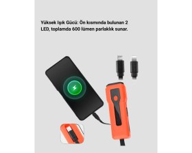 Resim Store Mania Ieg™ Su Geçirmez Bisiklet Işığı 5000 Mah Powerbankli Ön Far 