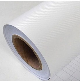 Resim Beyaz Karbon Folyo 3d Hava Kanallı Araç Kaplama Folyosu 152cmx1m 