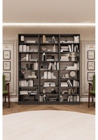 Resim Asra Trend %100 MDFLAM Koyu Gri Kitaplık K-27 