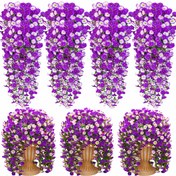 Resim 2 adet Yapay Asılı Çiçek Bitkisi, UV Dirençli Canlı Renkli Yapay Çiçekler, İç Mekan Oturma Odası, Dış Mekan Avlu, Bahçe Patio Ev Dekorasyonu, Düğün, Yıldönümü Dekorasyonu için Uygun 