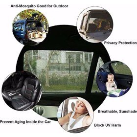 Resim Ankaflex 2li Araç Oto Yan Cam Perdesi Araç Arka Güneşlik Oto Kapı Camı Perdesi Cam Filmi 