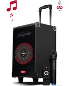 Resim Powerway MT50 Şarjlı Mikrofonlu Hoparlör Karaoke Sistemi Taşınabilir Amfi Büyük Bluetooth Hoparlör 