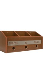 Resim Selena Ahşap Fatura ve Posta Kutusu 34x15x11 cm Ceviz Bambu Akça Modern Tasarım Üç Renk 