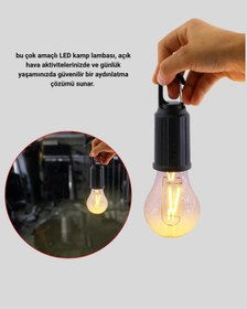Resim Type-c Şarjlı Led Kamp Lambası - Uzun Ömürlü Pil Ve Yüksek Parlaklık Beyaz 