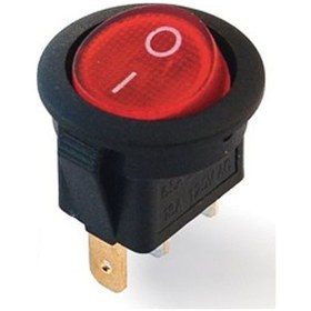Resim Yuvarlak Işıklı Anahtar On-Off 3 Pin 