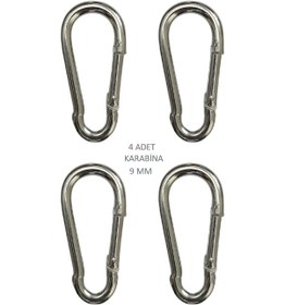 Resim Galvanizli Karabina, 9 Mm, Askı, Çengel, Kanca, Anahtarlık 4 Adet 