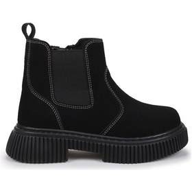 Resim Kiko Kids Penka Fermuarlı Erkek Çocuk Günlük Bot Ayakkabı Siyah Siyah 