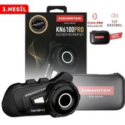 Resim KNMASTER KN6100 Pro Motosiklet Kask Intercom Kulaklık Seti Siyah 