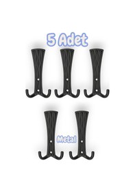 Resim Troy Portmanto Vestiyer Duvar Dolap Elbise Askısı Siyah Metal Mobilya Kapı Askılığı Askılık 5 Adet Siyah 