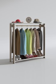 Resim Kenzlife Giysi Dolabı Maksut 135*100*40 Crd Askılık Ayakkabılık 