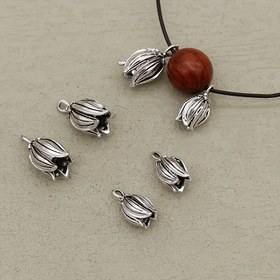 Resim Sevgililer Günü 15 Vintage Lale Çiçeği Örgülü İp Boncuklar Gevşek Boncuklar, DIY İp Kuyruk Aksesuarları 