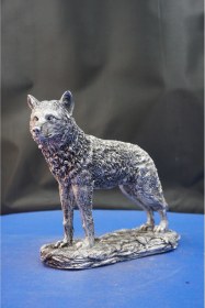 Resim Özel Tasarım Kurt Heykel Biblo Alfa Kurt Hediyelik Dekoratif Aksesuar 19 Cm 