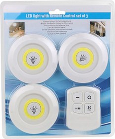 Resim 3lü Uzaktan Kumandalı Yapışkanlı Kablosuz Led Spot Lambalar 5224 Çok Renkli 