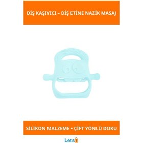 Resim Mavi Silikon Diş Kaşıyıcı Bebekler İçin Ergonomik Ve Güvenli 