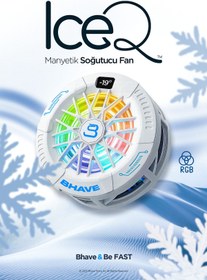 Resim Bhave IceQ | Telefon Soğutucu | MagSafe & Klips | RGB LED Ekranlı 3 Kademe Sessiz Fan 