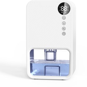 Resim tekoo Mini Nem Alma Cihazı - Günde 300ml, 1.1L Hazneli, LED Işıklı - Tüm Odalar İçin - Beyaz 