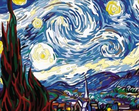 Resim Sayılarla Boyama Seti - Yıldızlı Gece - 60x75 