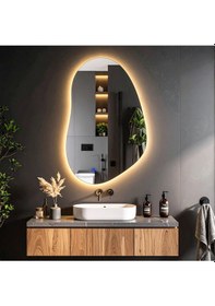 Resim Nelyos Günışığı Lazer Kumlamalı Lavabo & Banyo Aynası Dokunmatik Sensörlü 70 X 45 