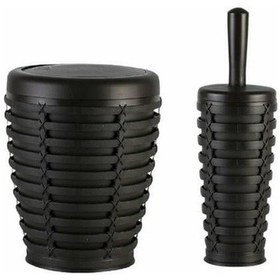 Resim Pirimanova Palm Çöp Kovası Klozet Fırçası Kahverengi 