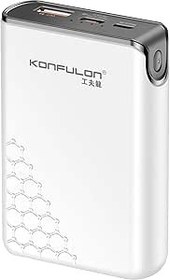 Resim Coverzone Konfulon Mini Powerbank 10000mAh 22.5W ve PD20W Type-C Input ve Output iPhone 11 12 13 14 15 Uyumlu Powerbank Beyaz Renk Güç Bankası A6Q (Beyaz - A6Q) 