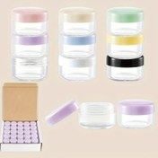 Resim 50 adet Yuemeimoment 5g/5ml Yuvarlak Şeffaf Plastik Kavanozlar Canlı Kapaklarla - Krem, Losyon, Toz, Simler için İdeal | Tırnak Sanatı, Mücevher Boncukları & Küçük Aksesuarlar için Mükemmel | Vidalı, Kokusuz, Kozmetik Kavanozlar 