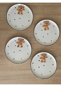 Resim Teddy Bear 4 Adet Kabartma 21cm Tabak Çok Renk 