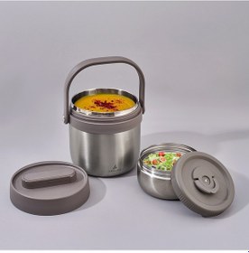 Resim Aryıldız Bento Lunch Box Yemek Termosu Yuvarlak Steel 1400 Ml Ar262283 Gri 