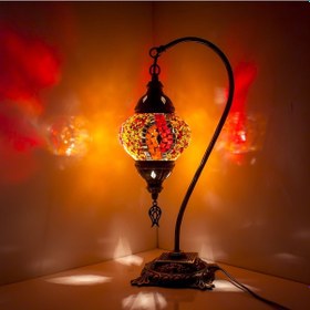 Resim Dekoratif MOZAİK LAMBA DEKORATİF GECE LAMBASI OTANTİK ABAJUR 