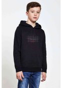 Resim Lebron James Logo And Number Baskılı Unisex Çocuk Kapüşonlu Sweat Siyah 