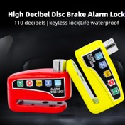 Resim 1pc Yüksek-Desibel Bisiklet Disk Kilidi Alarmı, Hırsızlığa Karşı Ağır Hizmet Tipi Bisiklet Tekerlek Kilidi ile Titreşim Sensörü, Su Geçirmez Alüminyum Yapı, Taşınabilir Bisiklet Güvenlik Aksesuarı 