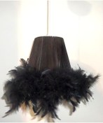 Resim Siyah Tüylü Yatak Odası Avizesi 