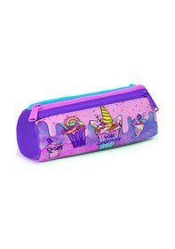Resim Coral High Kids Pembe Mor Milkshake Dondurma Desenli Üç Bölmeli Kalem Çantası 22049 