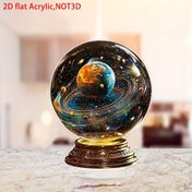 Resim 2D Düz, Güneş Sistemi Tasarımı ile 1 adet Bohem Tarzı Akrilik Kristal Top - Tabanlı 2D Düz Baskılı Masa Dekorasyonu, Ev, Ofis, Kafe Gösterimi için İdeal - Arkadaşlar ve Aşıklar için Mükemmel Hediye 