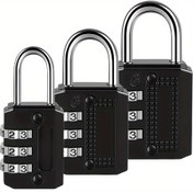 Resim 1/3 adet Metal Kombinasyon Kilidi, Depolama Dolapları için Uygun. 3 Haneli Açık Hava Su Geçirmez Açık Hava Kilidi, Okullar, Spor Salonları, Spor Mekanları, Çitler, Araç Kutuları, Kapılar, Kutular, Açık Hava ve Kilid Depolama için Uygun. 