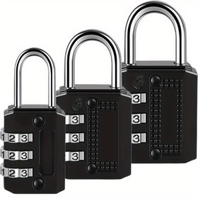Resim 1/3 adet Metal Kombinasyon Kilidi, Depolama Dolapları için Uygun. 3 Haneli Açık Hava Su Geçirmez Açık Hava Kilidi, Okullar, Spor Salonları, Spor Mekanları, Çitler, Araç Kutuları, Kapılar, Kutular, Açık Hava ve Kilid Depolama için Uygun. 