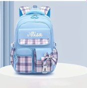 Resim Oldfriend Kişiselleştirilmiş Kurdele Sırt Çantası Kızlar İçin Ayarlanabilir Askılar Büyük Kapasite Hırsızlık Önleyici Sky Blue Gök Mavisi 