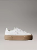 Resim Calvin Klein Kadın Bağlamalı Yüksek Kalın Taban Deri Beyaz Sneaker YW0YW01930-0H7 