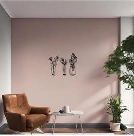 Resim Sanatsal Metal Tablo 3 Çiçek 3 Flower Metal Duvar Tablosu Doğal 