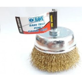 Resim Hawk HA10149 Pimli Sarı Tel Çanak Fırça 75 mm 