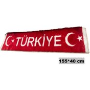 Resim Torpido Üstü Ay Yıldızlı Türkiye Yazılı Peluş Örtü 155 40 Cm 