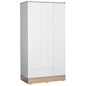 Resim Adore Mobilya Base Genç Odası 3 Kapılı Tek Çekmeceli İtalyan Meşe Beyaz Gardırop 