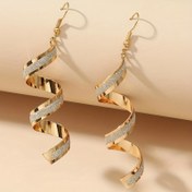 Resim 1 Çift Boho Tarzı Alaşım Spiral Sallantılı Küpeler, Payetli, Altın Katmanlı Dalga Tasarımı, Hafif ve Çok Yönlü Günlük Kullanım veya Özel Günler İçin, Ona Özel Zarif Hediye 