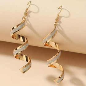 Resim 1 Çift Boho Tarzı Alaşım Spiral Sallantılı Küpeler, Payetli, Altın Katmanlı Dalga Tasarımı, Hafif ve Çok Yönlü Günlük Kullanım veya Özel Günler İçin, Ona Özel Zarif Hediye 
