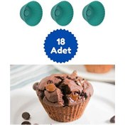 Resim Kitchen Design Lab 18'li Silikon Mini Browni Muffin Cupcake Kek Kalıbı Yeşil 