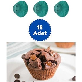 Resim Kitchen Design Lab 18'li Silikon Mini Browni Muffin Cupcake Kek Kalıbı Yeşil 