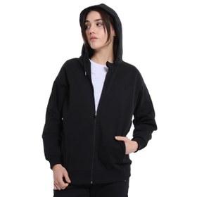 Resim Sportive Ikoma Kadın Siyah Günlük Stil Eşofman Üstü 25YK004-SYH 