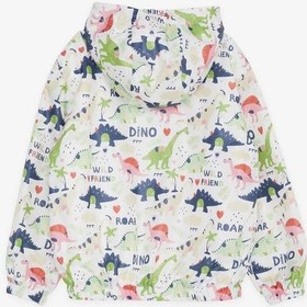 Resim Breeze Girls & Boys Erkek Çocuk Yağmurluk Savaşcı Dinozor Desenli 1-5 Yaş, Ekru 