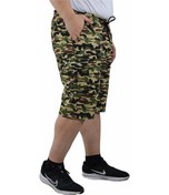 Resim Mocgrande Büyük Beden Commando Camouflage Erkek Penye Şort 23606 Bej Çok Renkli 