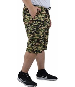 Resim Mocgrande Büyük Beden Commando Camouflage Erkek Penye Şort 23606 Bej Çok Renkli 